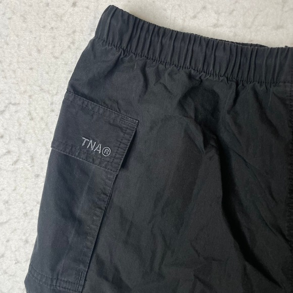 TNA Pants - TNA Cargo Shorts Womens Medium Black Elastic Waist Drawstring Utility Pocket